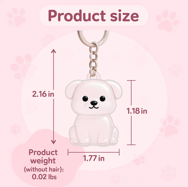 Transparent Dog Hair Keychain Pendant