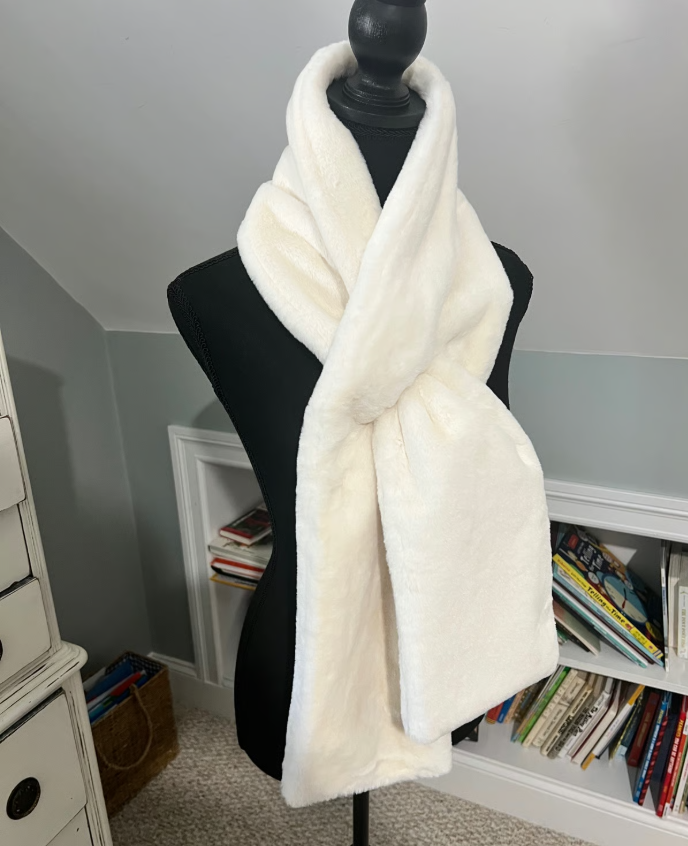 Fur Scarf With Hidden Zipper Pocket