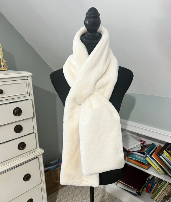 Fur Scarf With Hidden Zipper Pocket