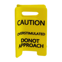 Caution Overstimulated Yellow Sign Hair Claw Clip