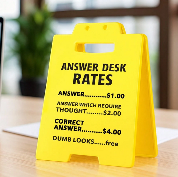 Funny Answer Desk Rates Office Cubicle Decor