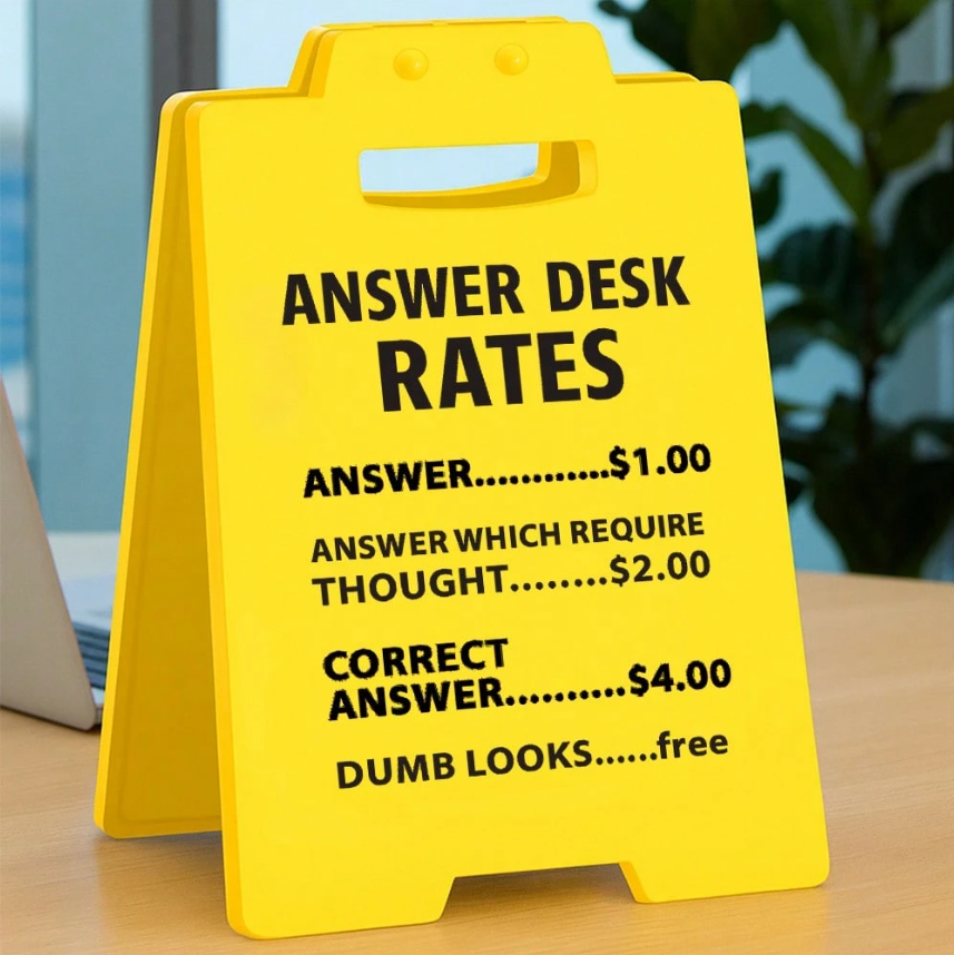Funny Answer Desk Rates Office Cubicle Decor