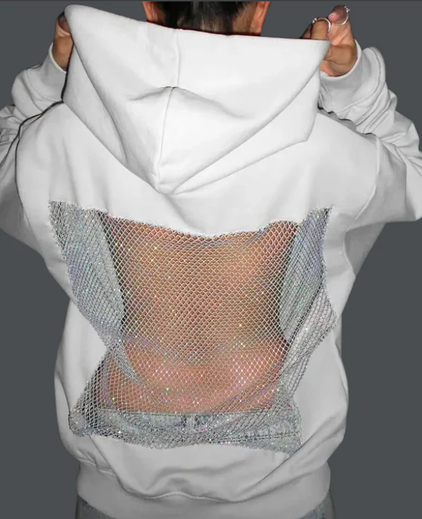 Women’s Hooded Sweatshirt with Mesh Back Panel