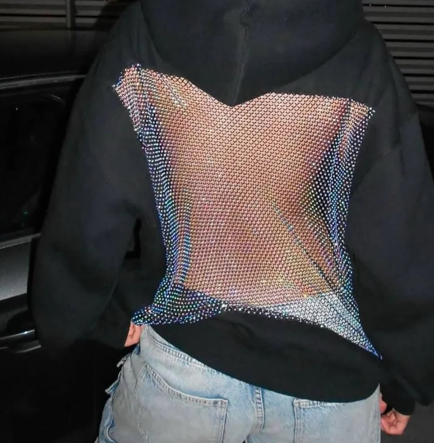 Women’s Hooded Sweatshirt with Mesh Back Panel