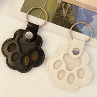 Memorial Leather Pet Hair Storage Bag Cat Paw Keychain