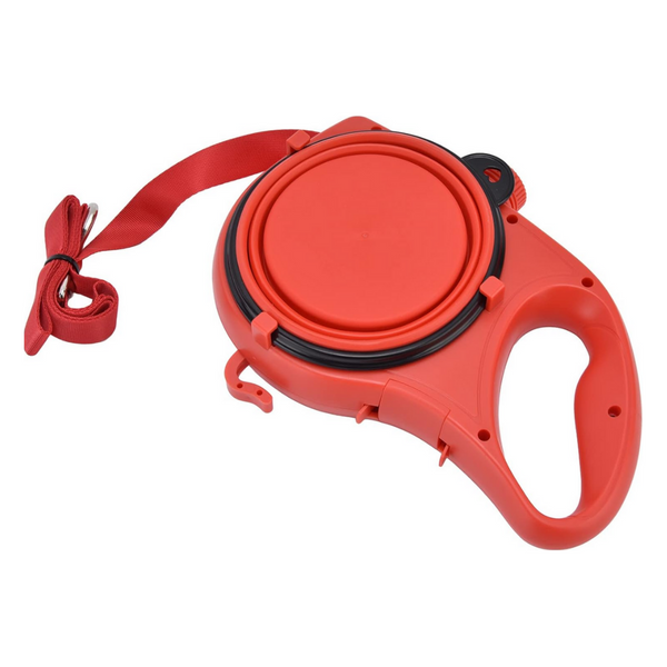 Multifunction Pet Leash with Foldable Bowl