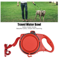 Multifunction Pet Leash with Foldable Bowl