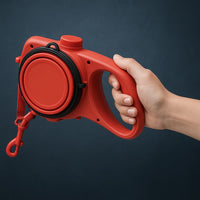 Multifunction Pet Leash with Foldable Bowl