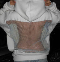 Women’s Hooded Sweatshirt with Mesh Back Panel